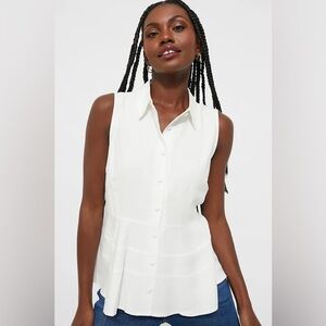 Tuckernuck White Sleeveless Ashlen Blouse